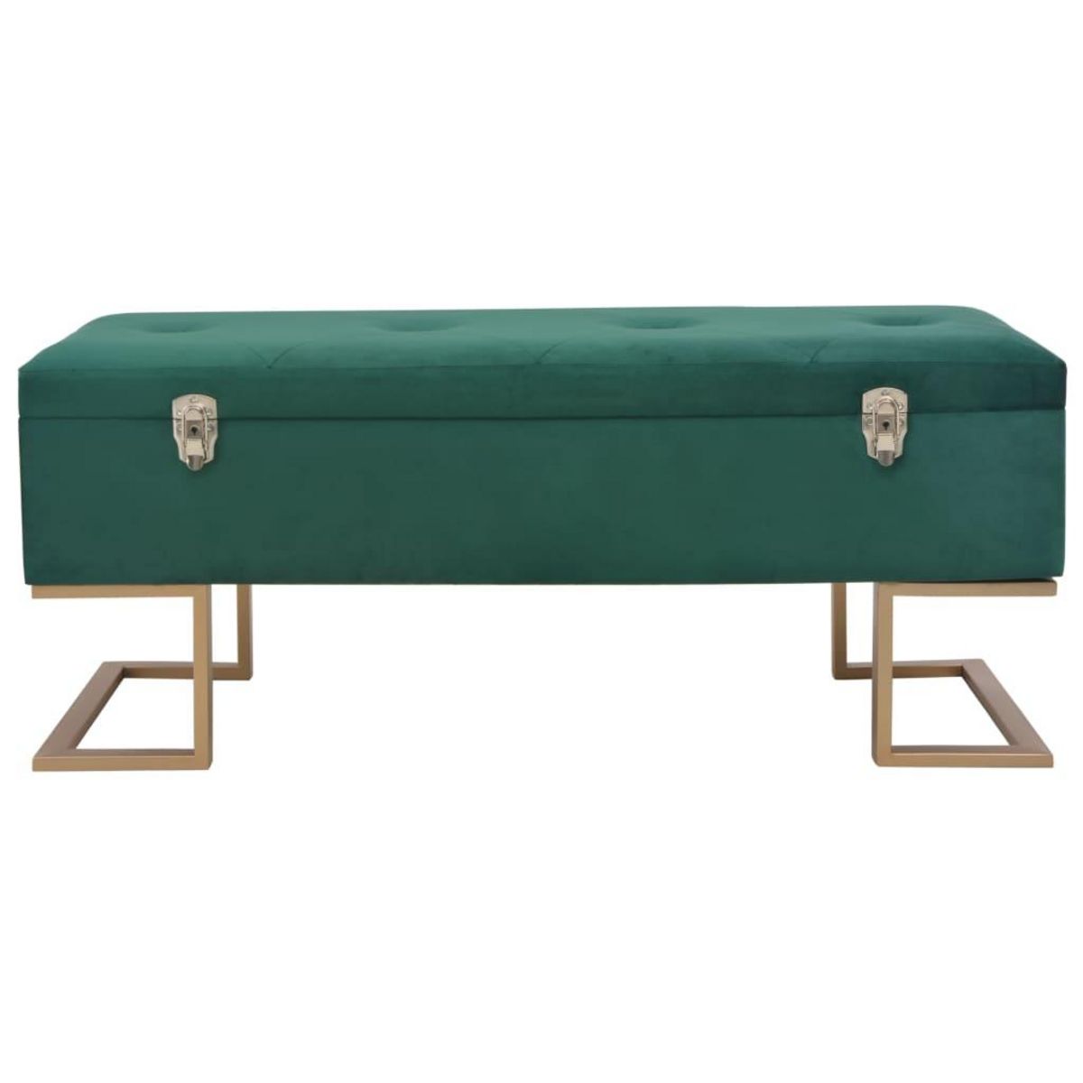 VIDAXL Banc avec compartiment de rangement 105 cm Vert Velours