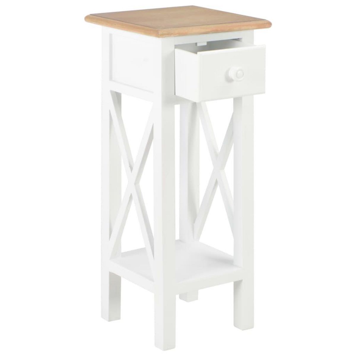 VIDAXL Table d'appoint Blanc 27 x 27 x 65,5 cm Bois