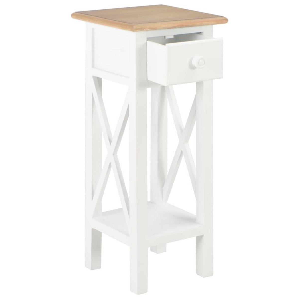 VIDAXL Table d'appoint Blanc 27 x 27 x 65,5 cm Bois