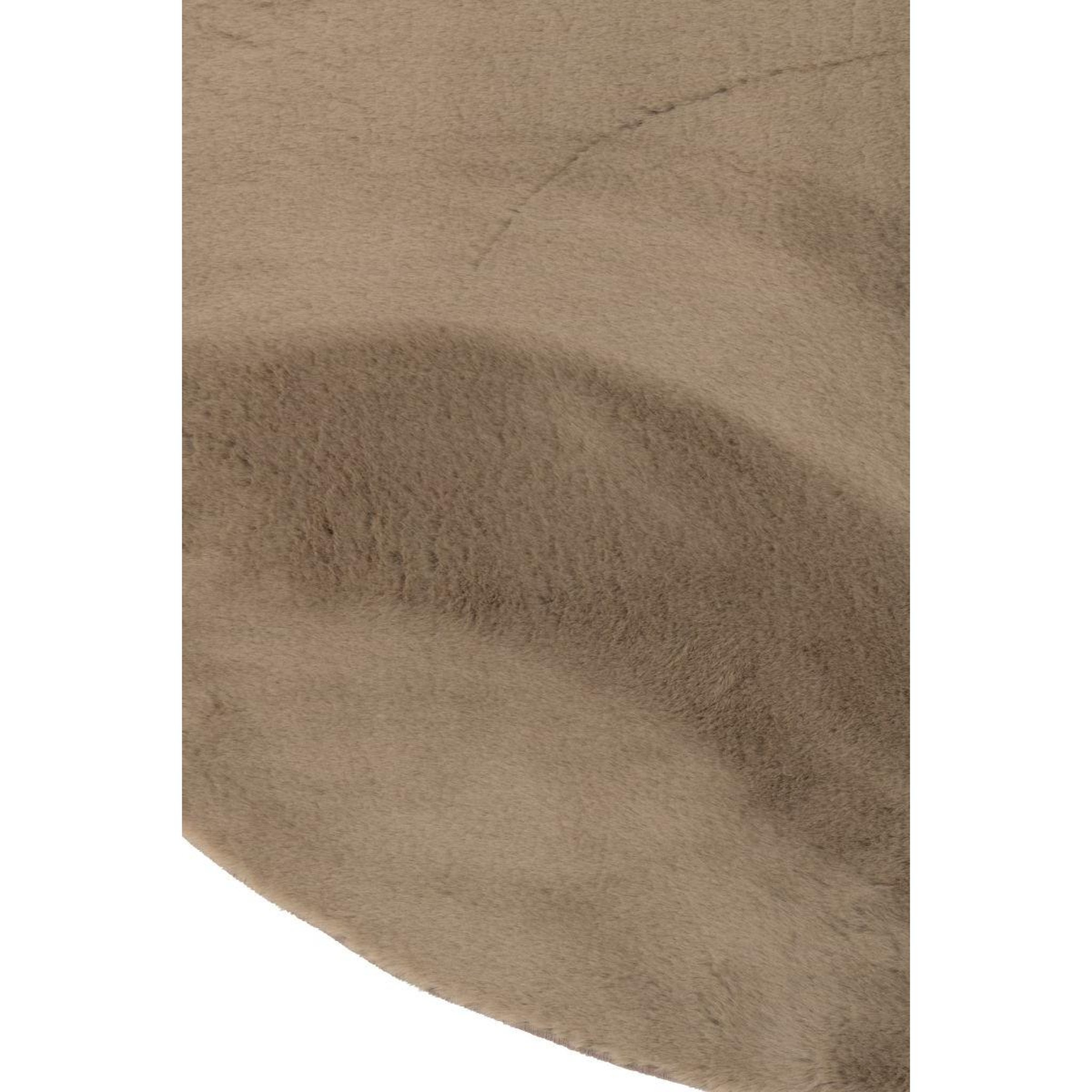 Voir la diapositive 3 : J-LINE Tapis rond uni  cutie  150cm taupe