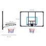 Voir la diapositive 3 : HOMCOM Panier de basket-ball mural - panneau de basket à accrocher - visserie incluse - acier PC bleu noir
