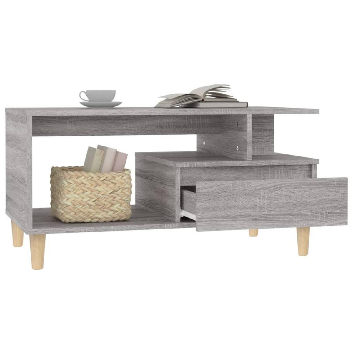 VIDAXL Table basse Sonoma gris 90x49x45 cm Bois d'ingenierie