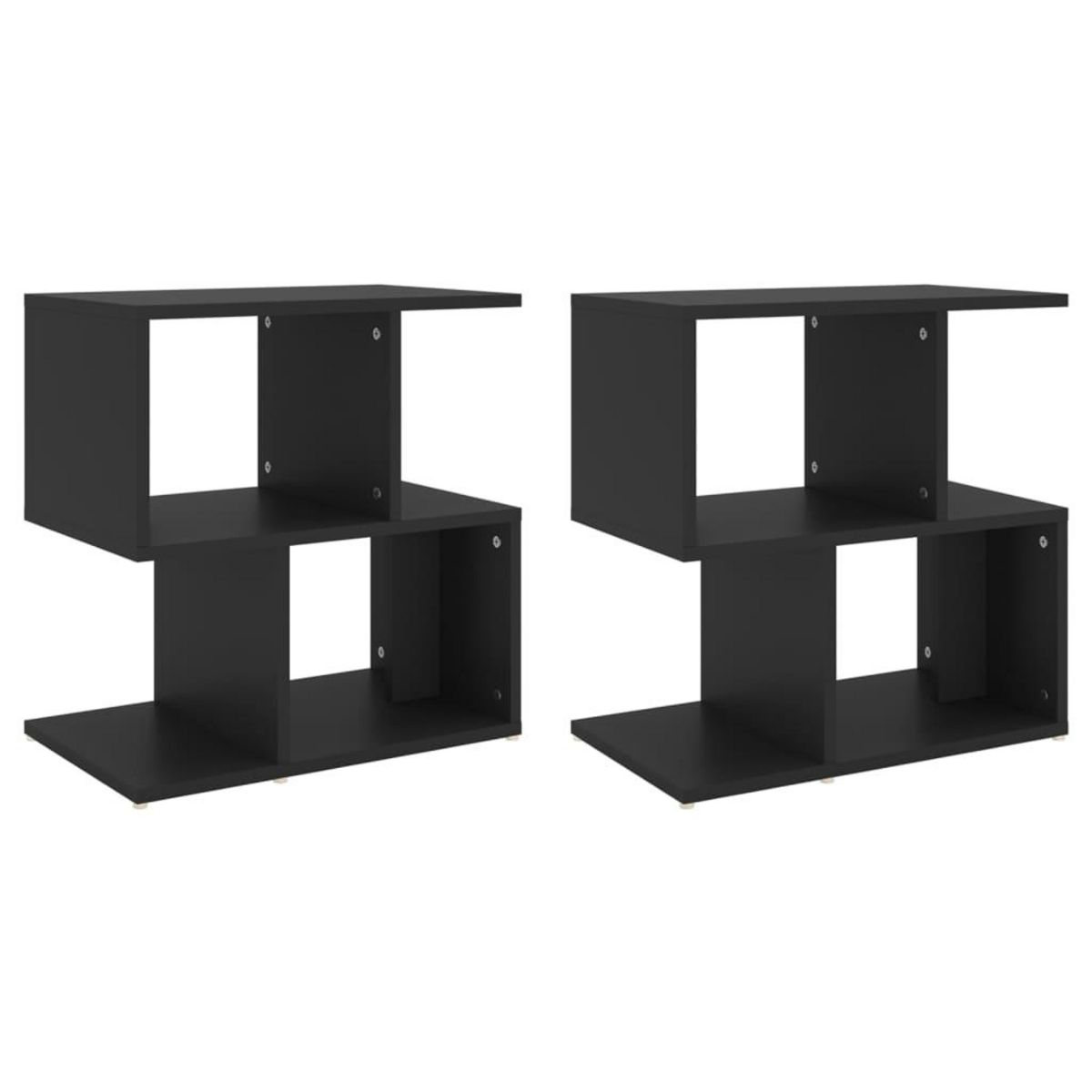 VIDAXL Tables de chevet 2 pcs noir 50x30x51,5 cm bois d'ingenierie