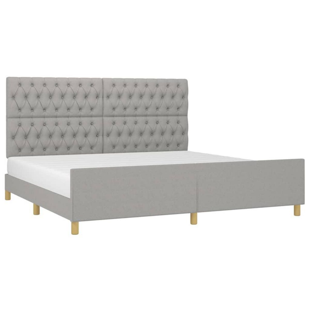VIDAXL Cadre de lit sans matelas avec tete de lit gris clair tissu