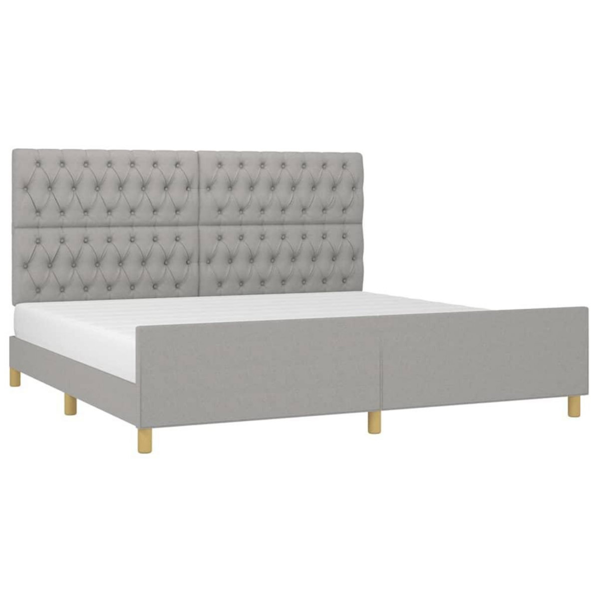 VIDAXL Cadre de lit sans matelas avec tete de lit gris clair tissu