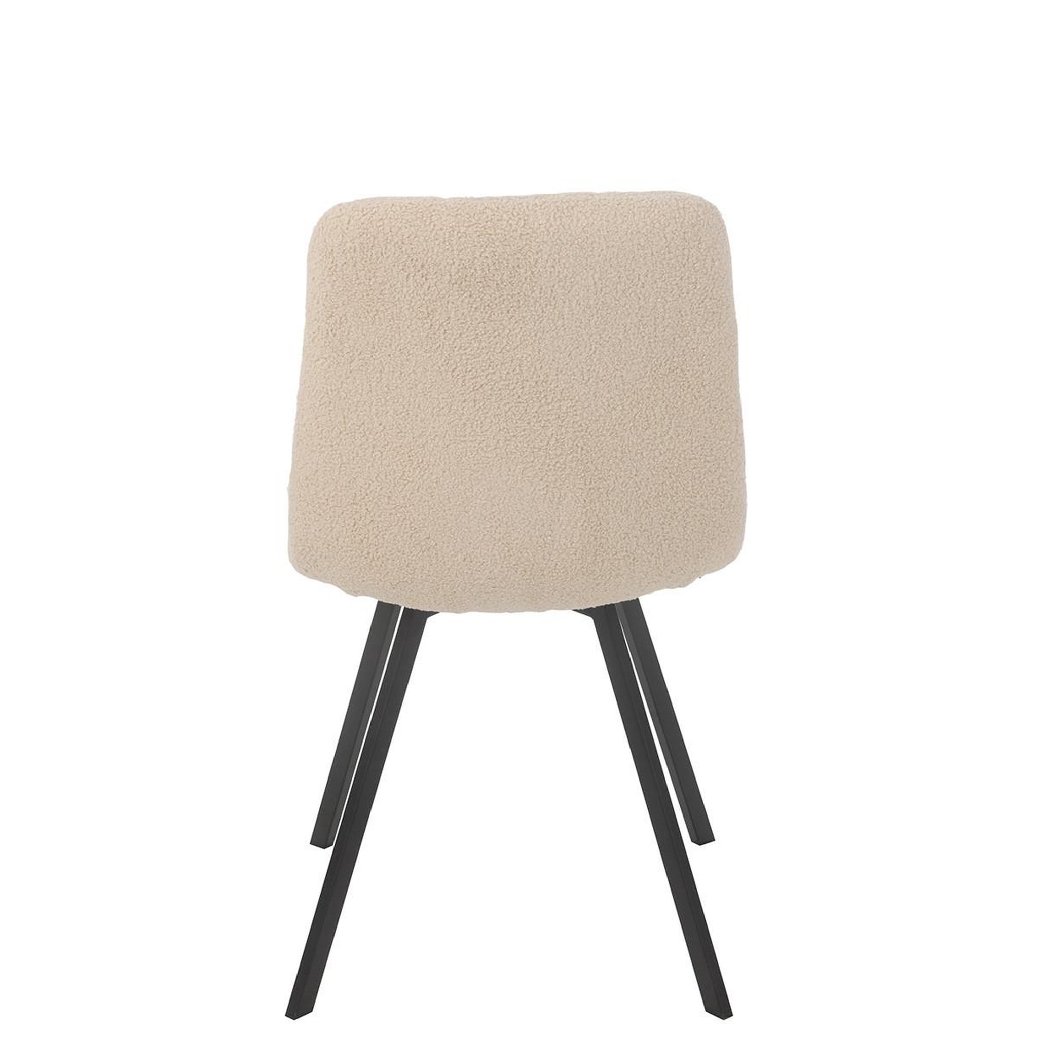 Voir la diapositive 4 : J-LINE Chaise matelassée bouclette  clark  85cm blanc