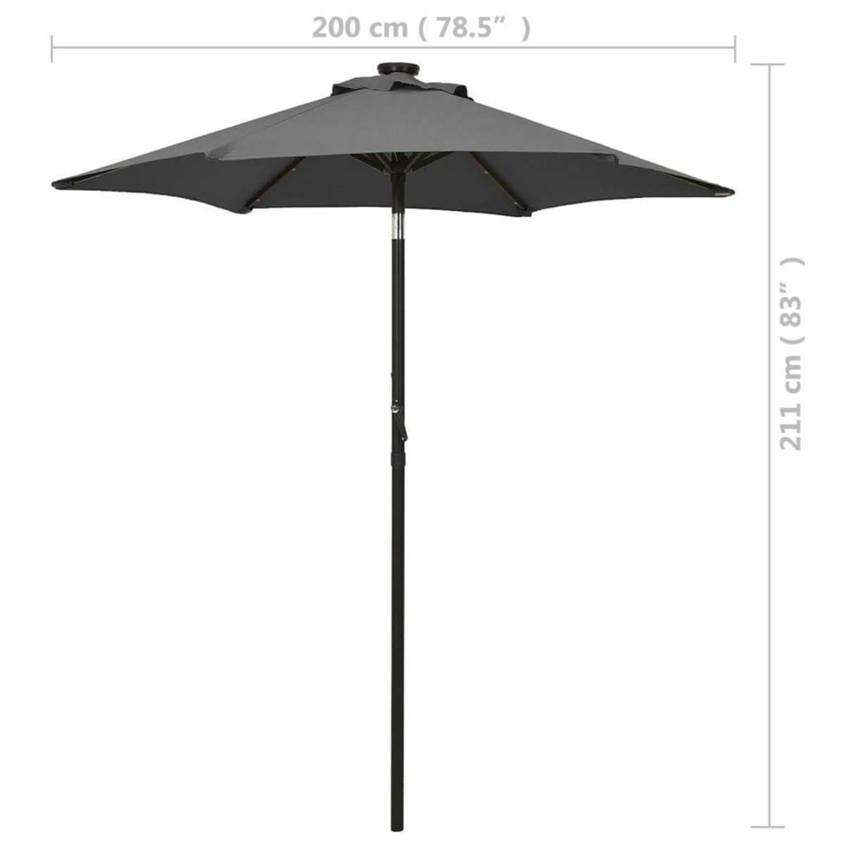 VIDAXL Parasol de jardin avec lumieres LED anthracite aluminium