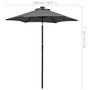 Voir la diapositive 6 : VIDAXL Parasol de jardin avec lumieres LED anthracite aluminium
