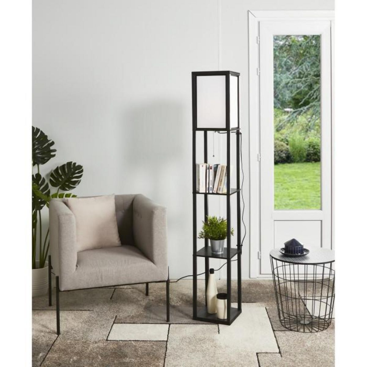 Paris Prix Lampadaire 3 Niveaux Design  Forsyth  160cm Noir