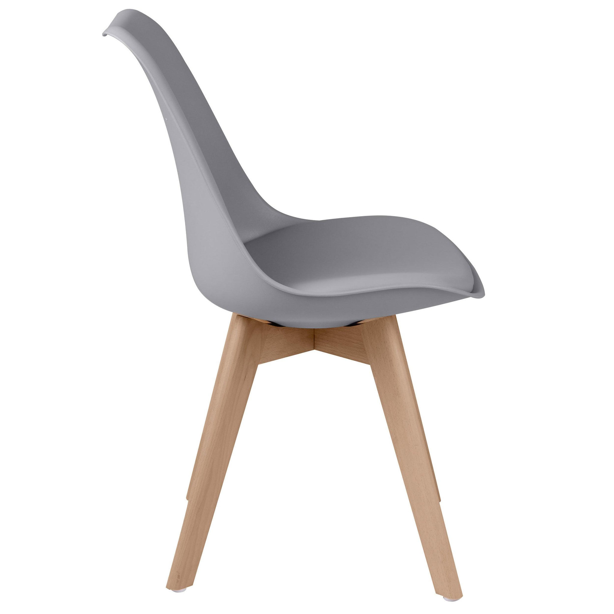 Voir la diapositive 5 : MAISON PAVANE Lot de 2 chaises gris clair et pieds bois-skandi