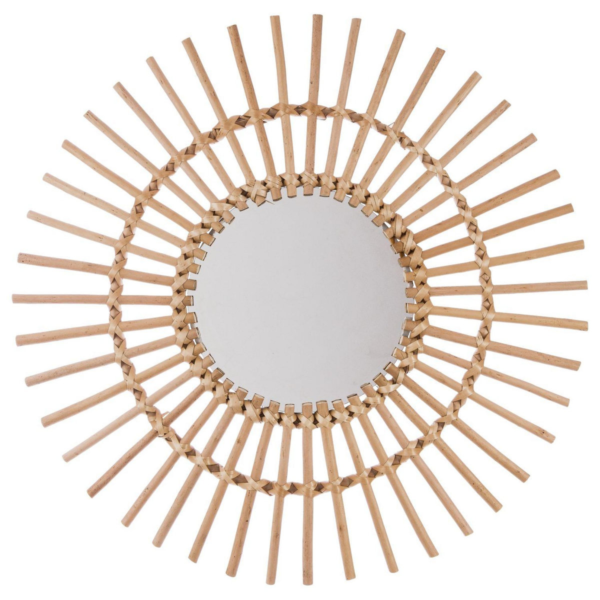 ATMOSPHERA Miroir mural rotin scandi Universalis - Diam. 58 cm