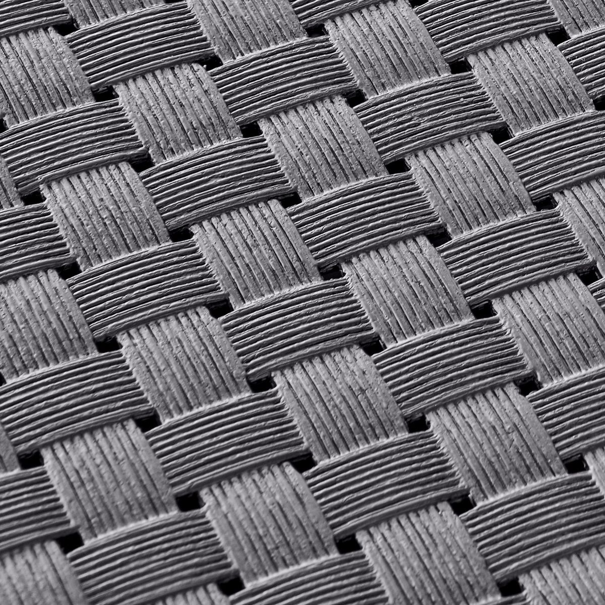 CONCEPT USINE Salon de jardin 6 places effet résine tressée gris ANKARA