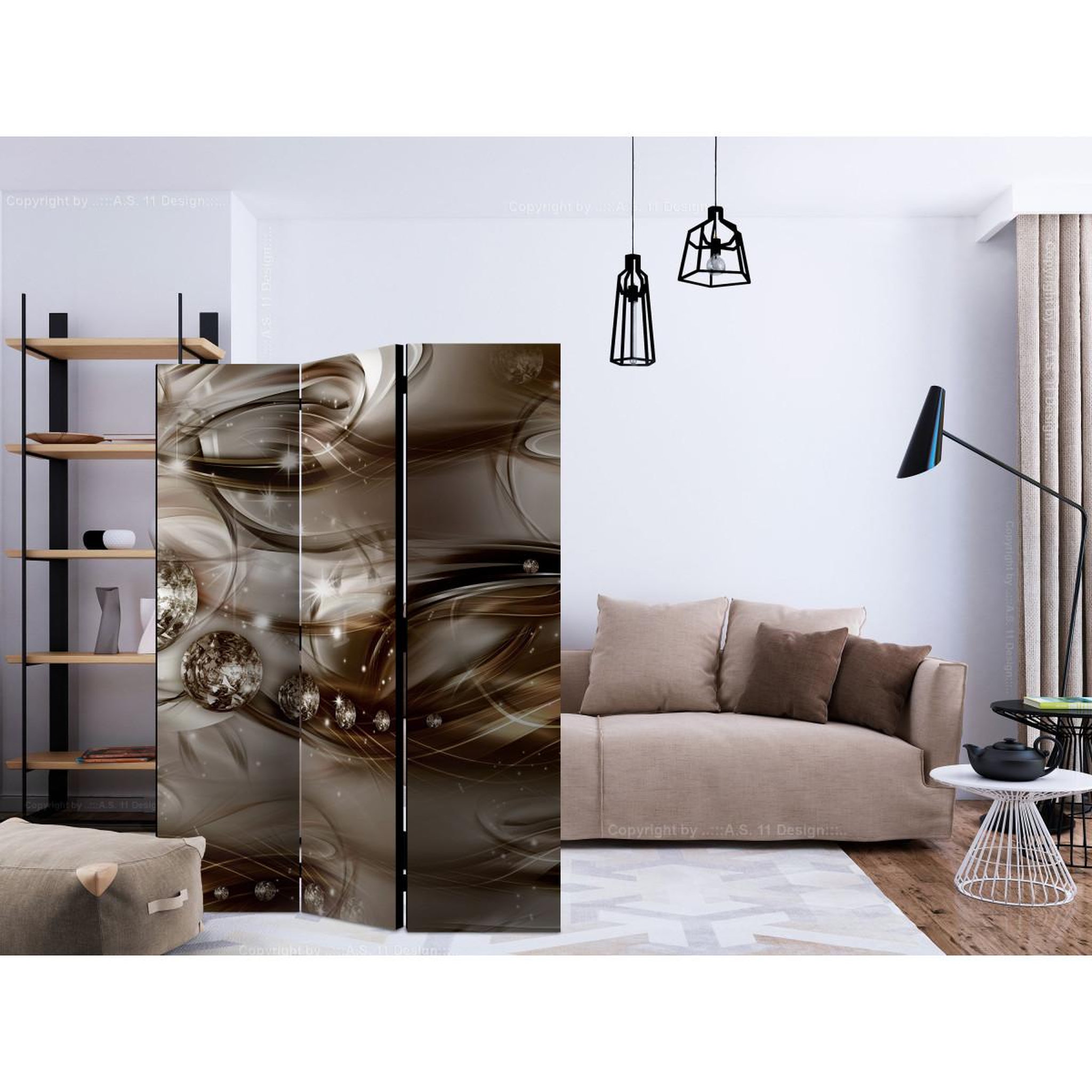 Voir la diapositive 2 : Paris Prix Paravent 3 volets  grey river  135x172cm