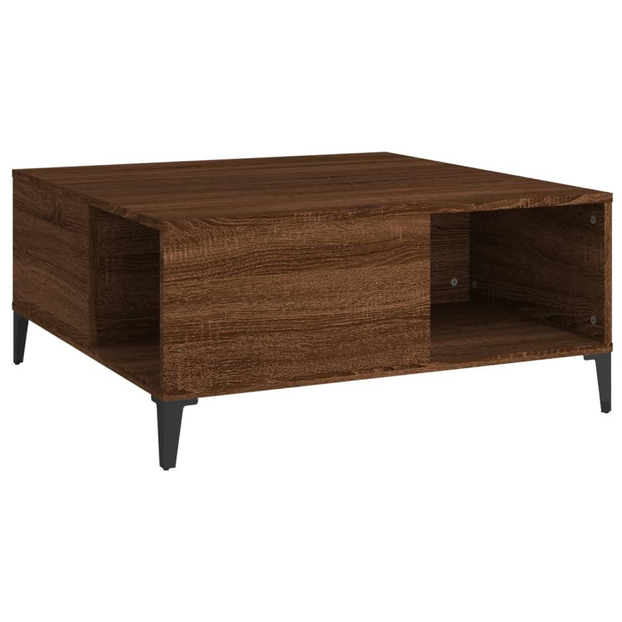 Voir la diapositive 2 : VIDAXL Table basse chene marron 80x80x36,5 cm bois d'ingenierie