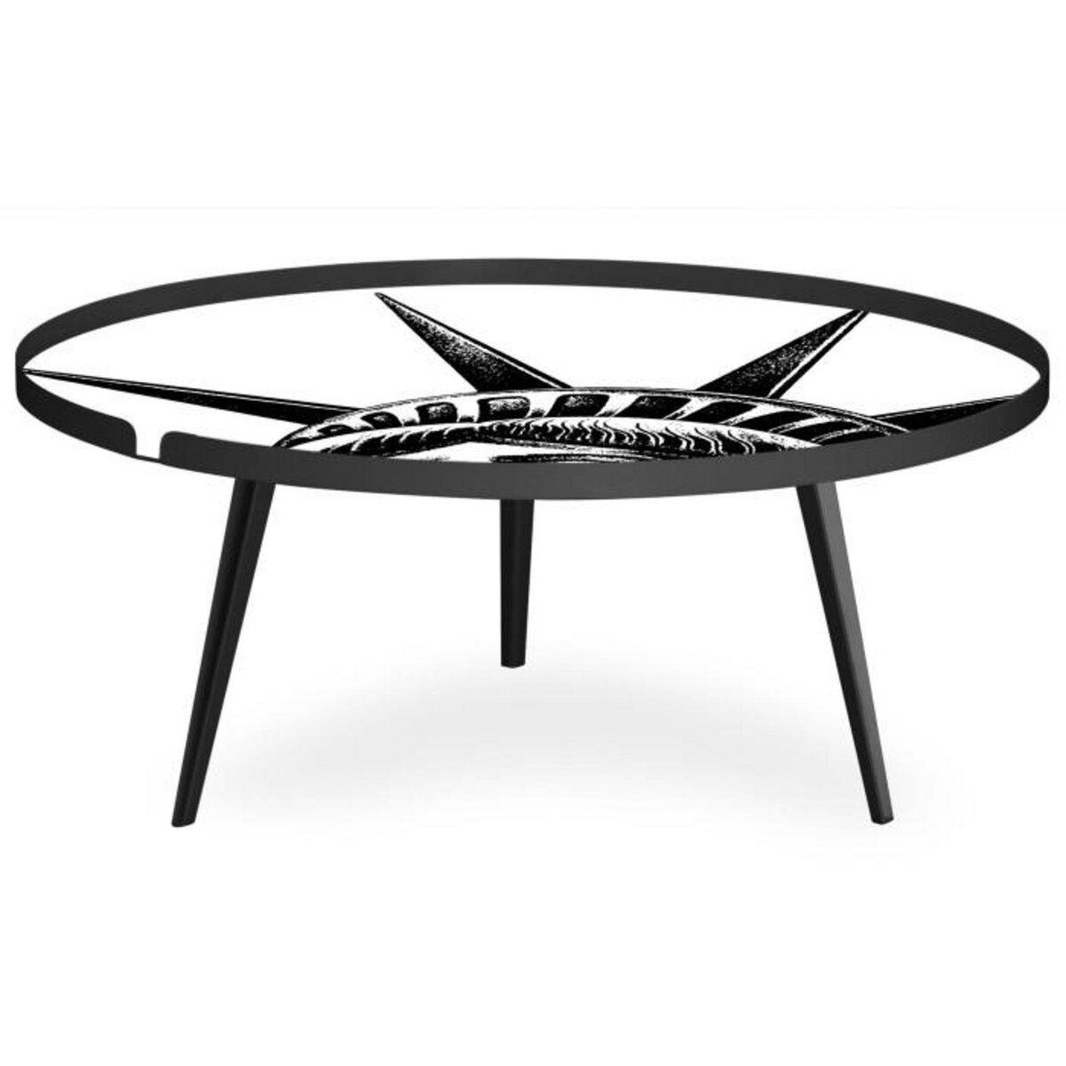 Paris Prix Table Basse à Rebord 2 Covers  Fun  90cm Noir