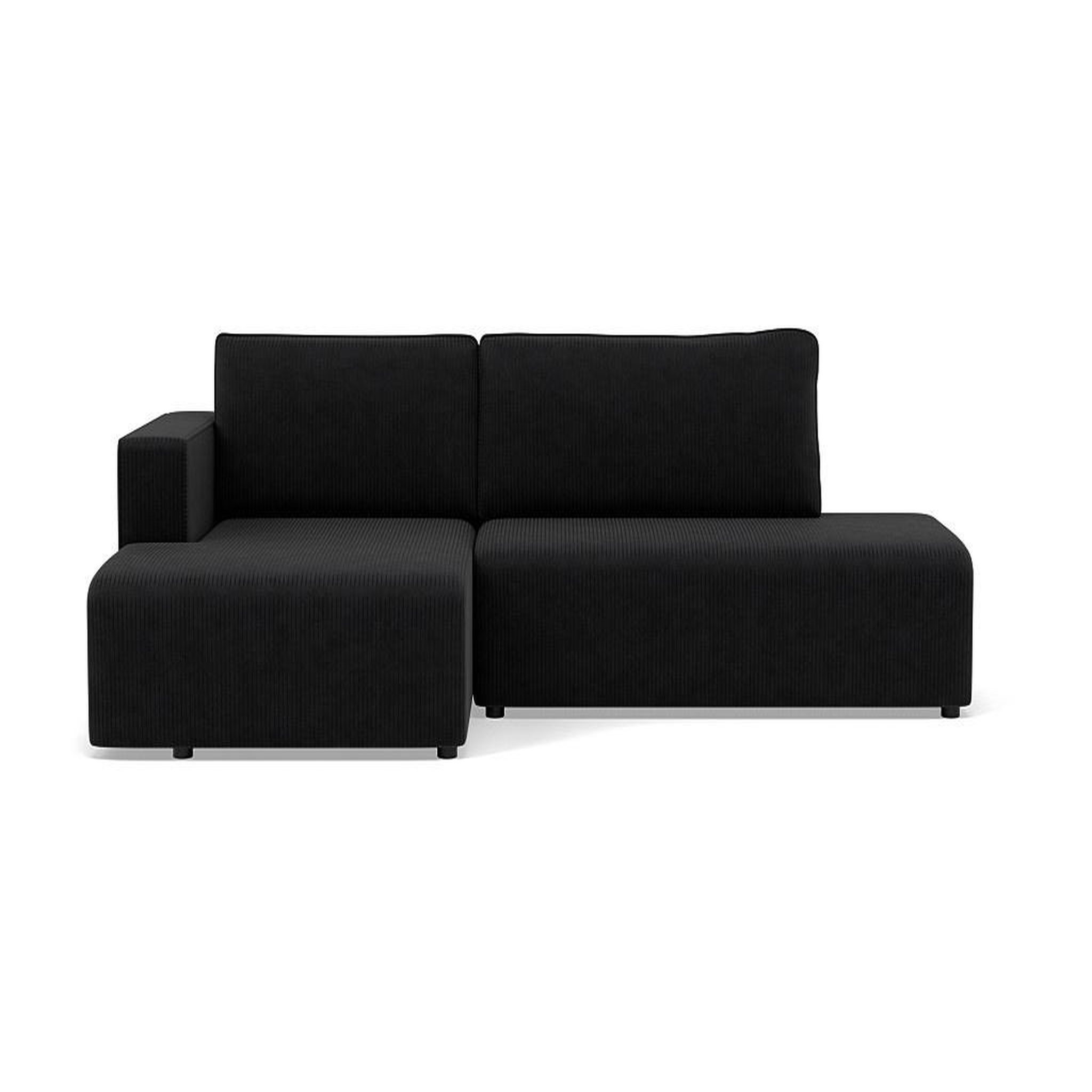 Voir la diapositive 1 : BEST MOBILIER Topaze - canapé d'angle gauche 4 places convertible avec coffre en velours côtelé