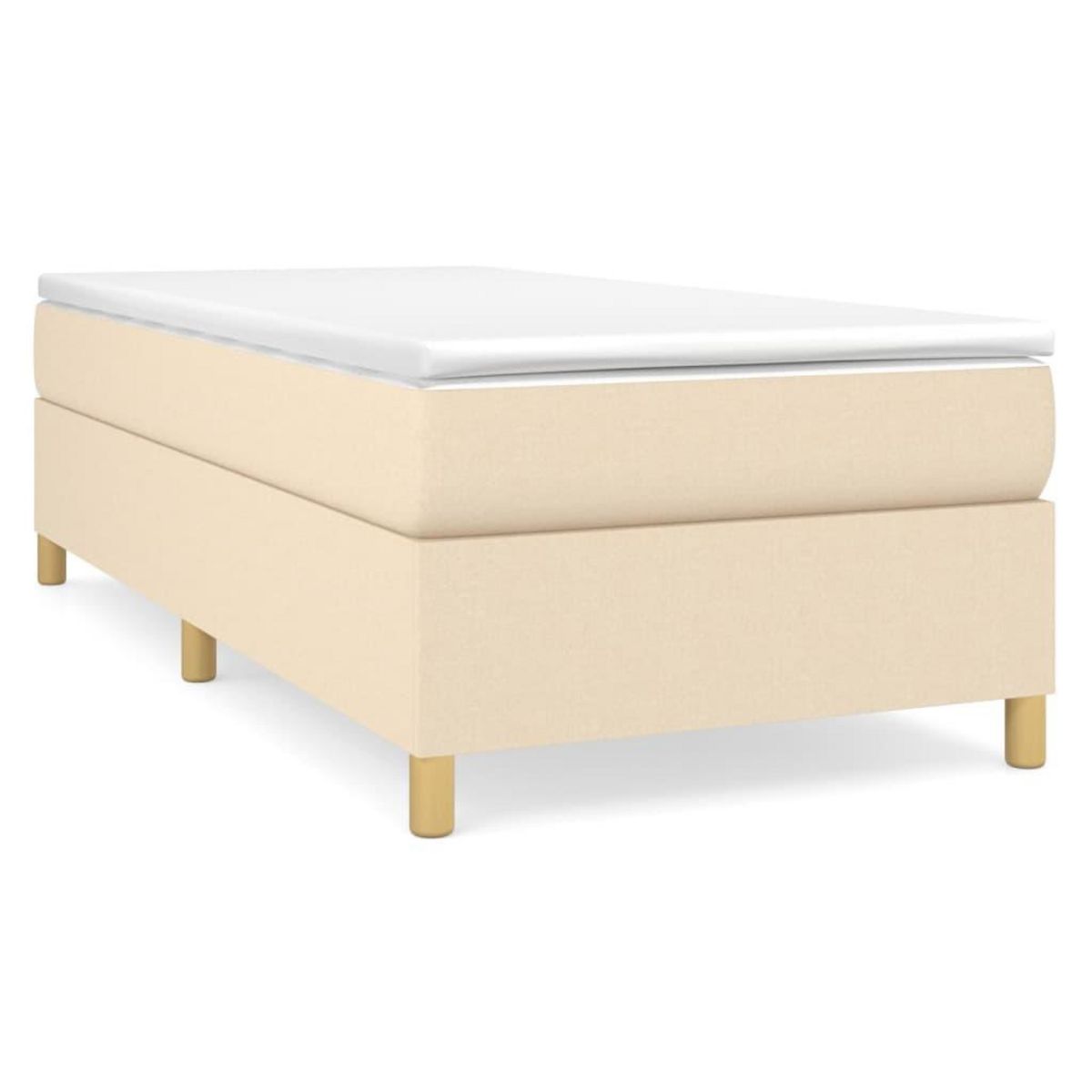 VIDAXL Sommier a lattes de lit avec matelas Creme 80x200 cm Tissu