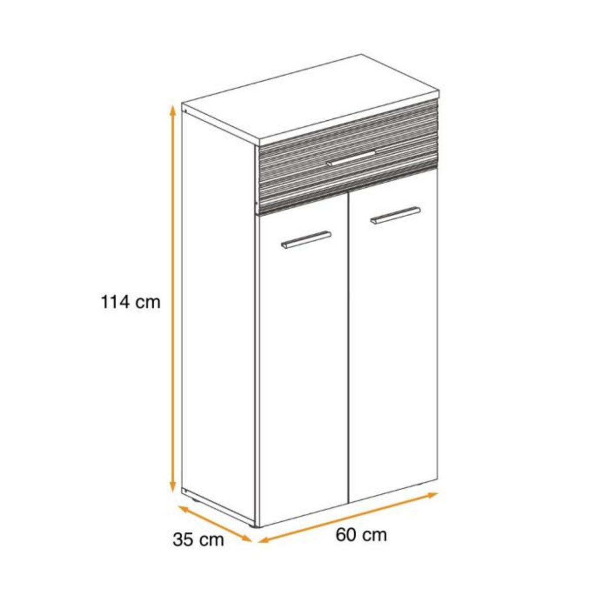 Paris Prix Meuble de Rangement  Gustavo  114cm Naturel & Blanc