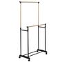 Voir la diapositive 4 : The Home Deco Factory Portant double à roulettes effet bois