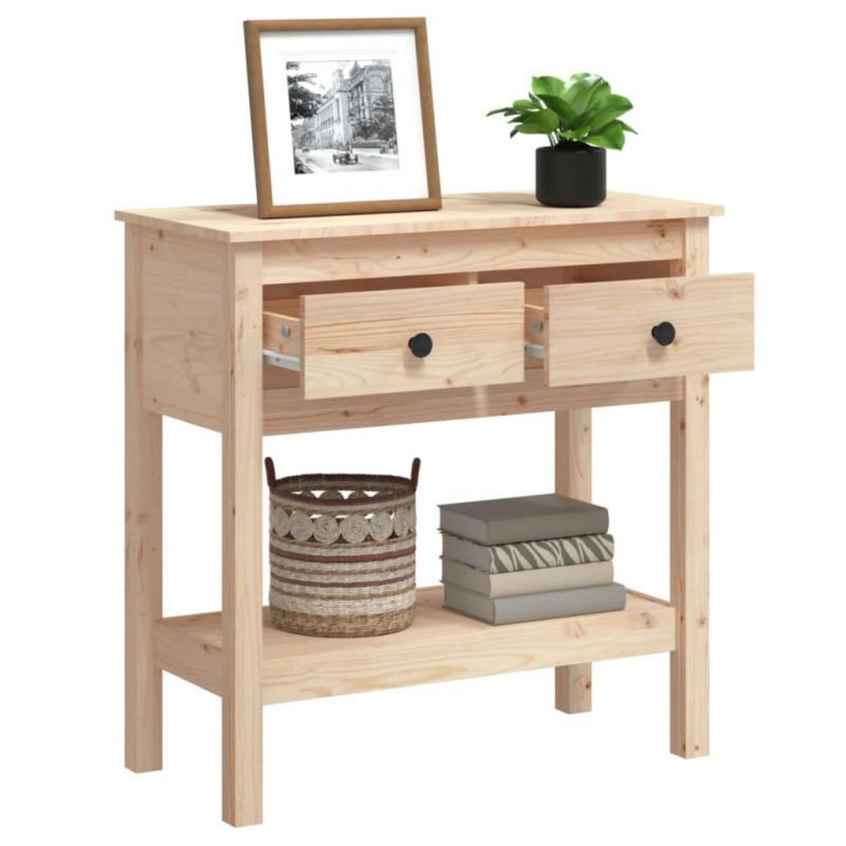 VIDAXL Table console 75x35x75 cm Bois massif de pin