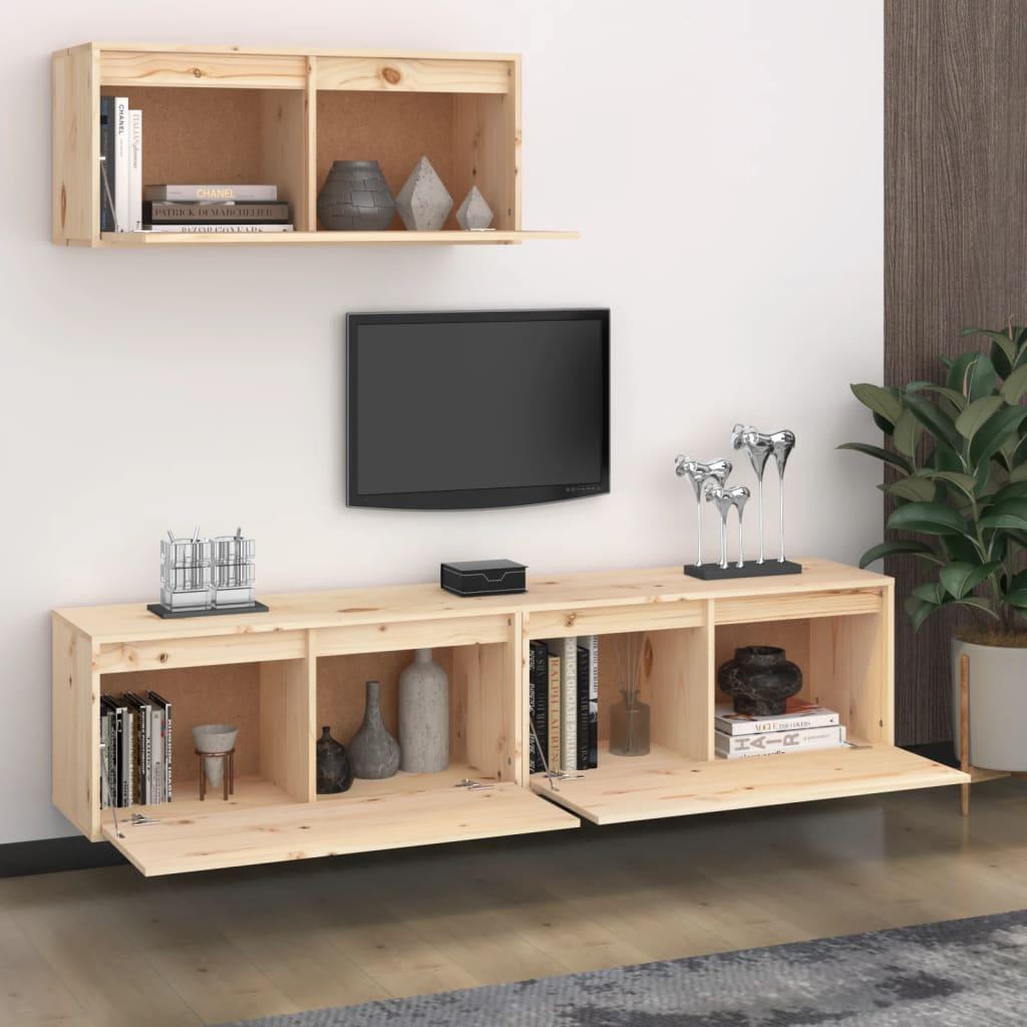 Voir la diapositive 3 : VIDAXL Meubles TV 3 pcs Bois massif de pin