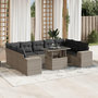 Voir la diapositive 1 : VIDAXL Salon de jardin avec coussins 10 pcs gris clair resine tressee