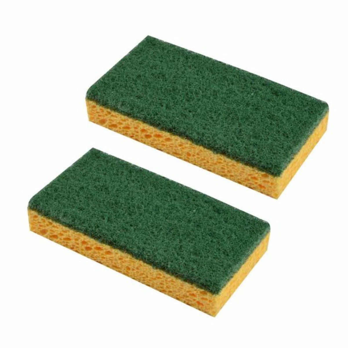 Paris Prix Lot de 2 Éponges Grattantes  Double Action  11cm Vert