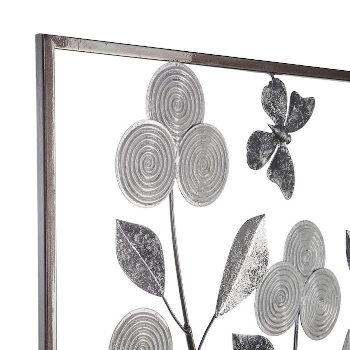 ATMOSPHERA Décoration Murale Métal  Fleurs  50cm Argent