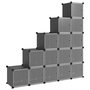 Voir la diapositive 2 : VIDAXL Cubes de rangement 15 pcs avec portes Noir PP