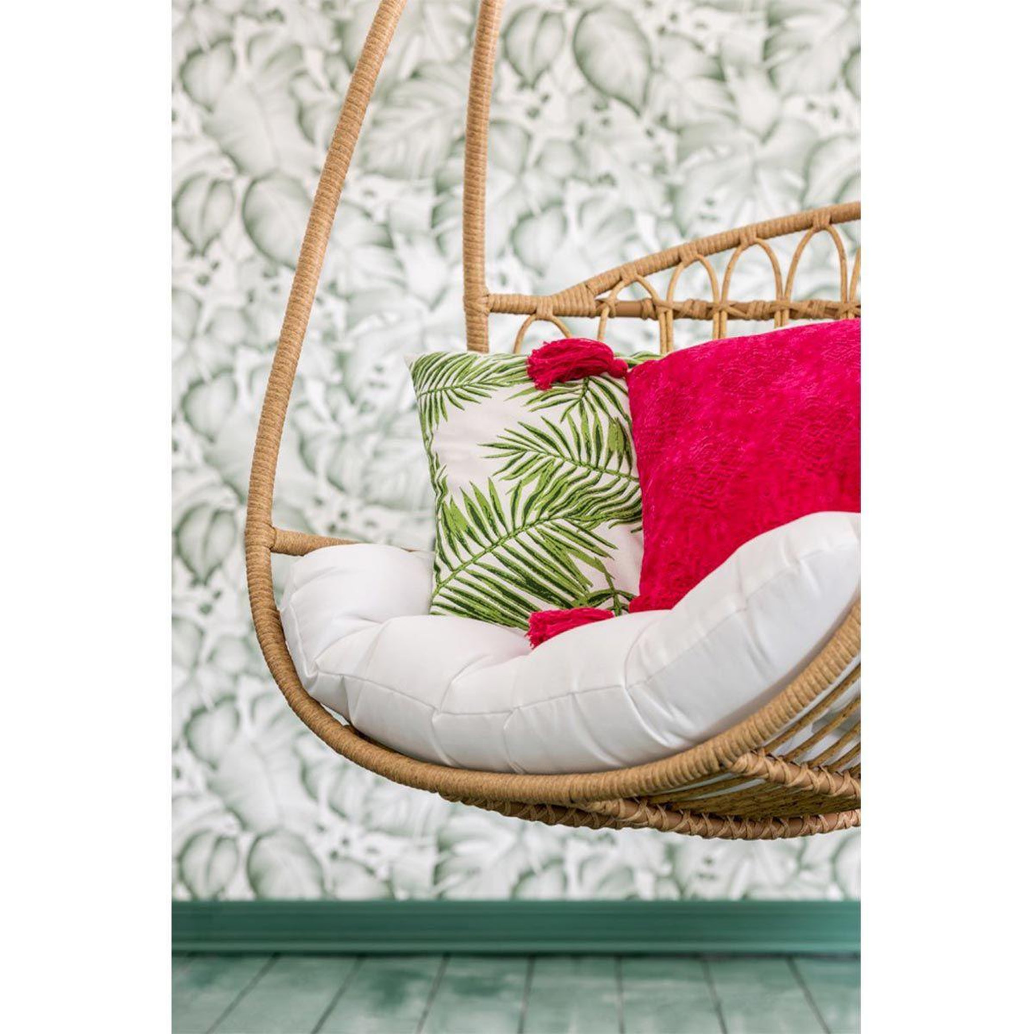 Voir la diapositive 3 : J-LINE Coussin Déco Carrée  Fayola  45x45cm Rose