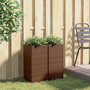Voir la diapositive 3 : VIDAXL Jardinieres 2 pcs marron 30x30x60 cm resine tressee