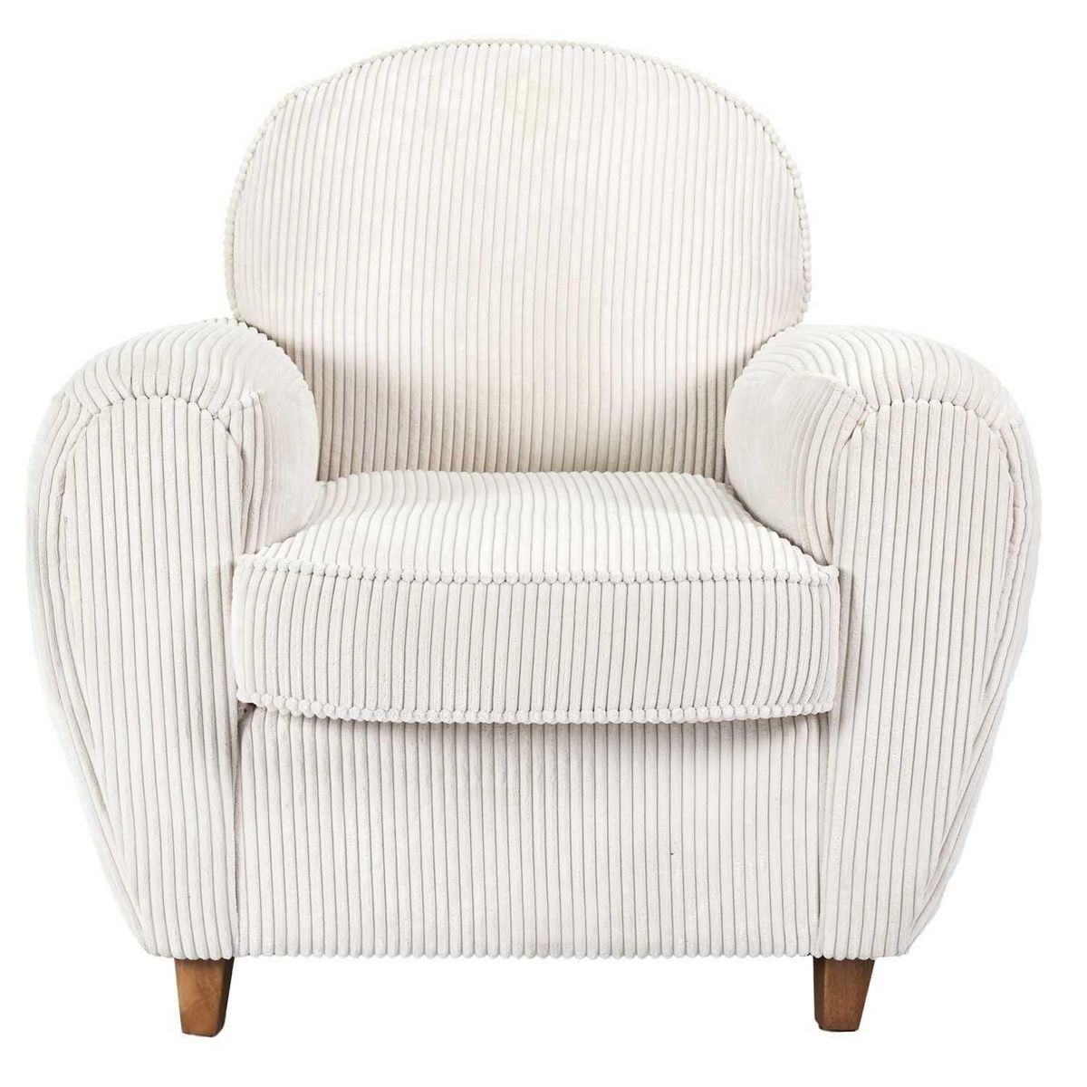 The Home Deco Factory Fauteuil club en tissu côtelé Drammen - Beige
