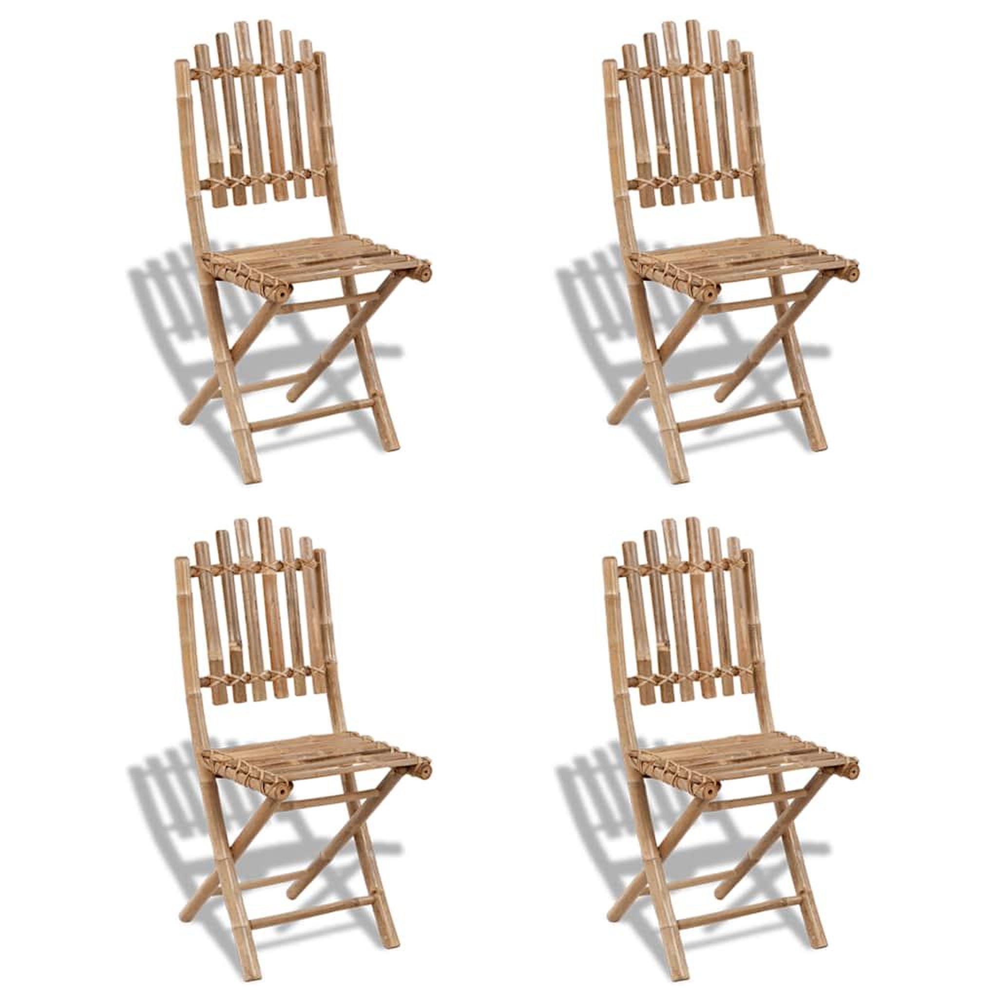 VIDAXL Chaises pliables d'exterieur bambou 4 pcs