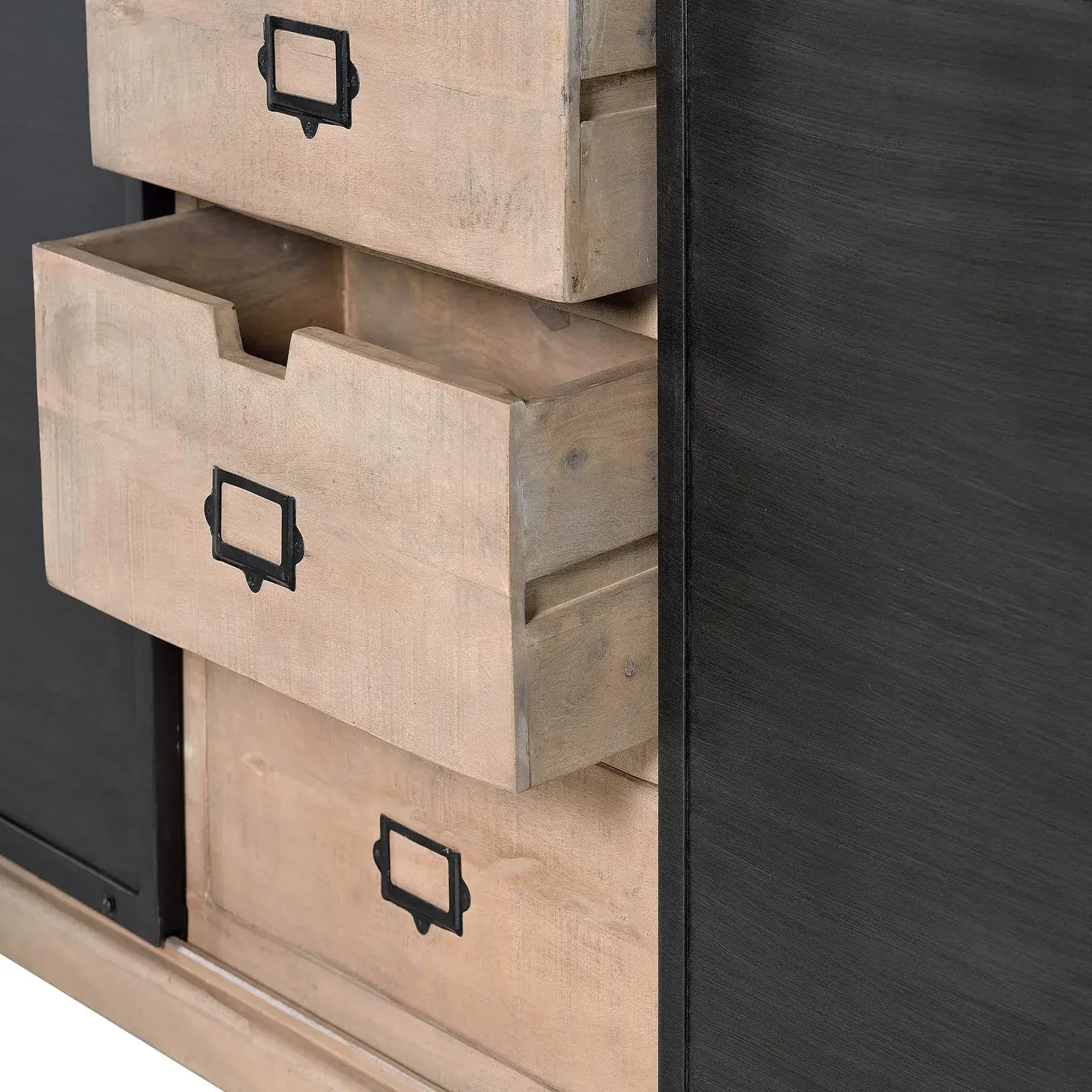 Voir la diapositive 2 : GINER Y COLOMER SL Buffet en bois de manguier 160cm style industriel moderne