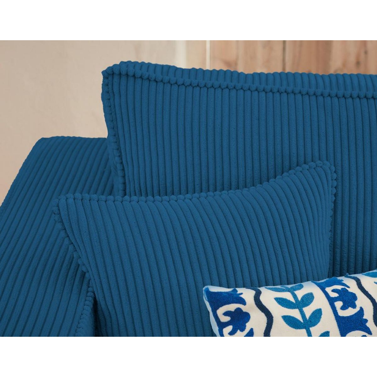 BEST MOBILIER Topaze - canapé panoramique en u - 7 places - convertible avec coffre - en velours côtelé