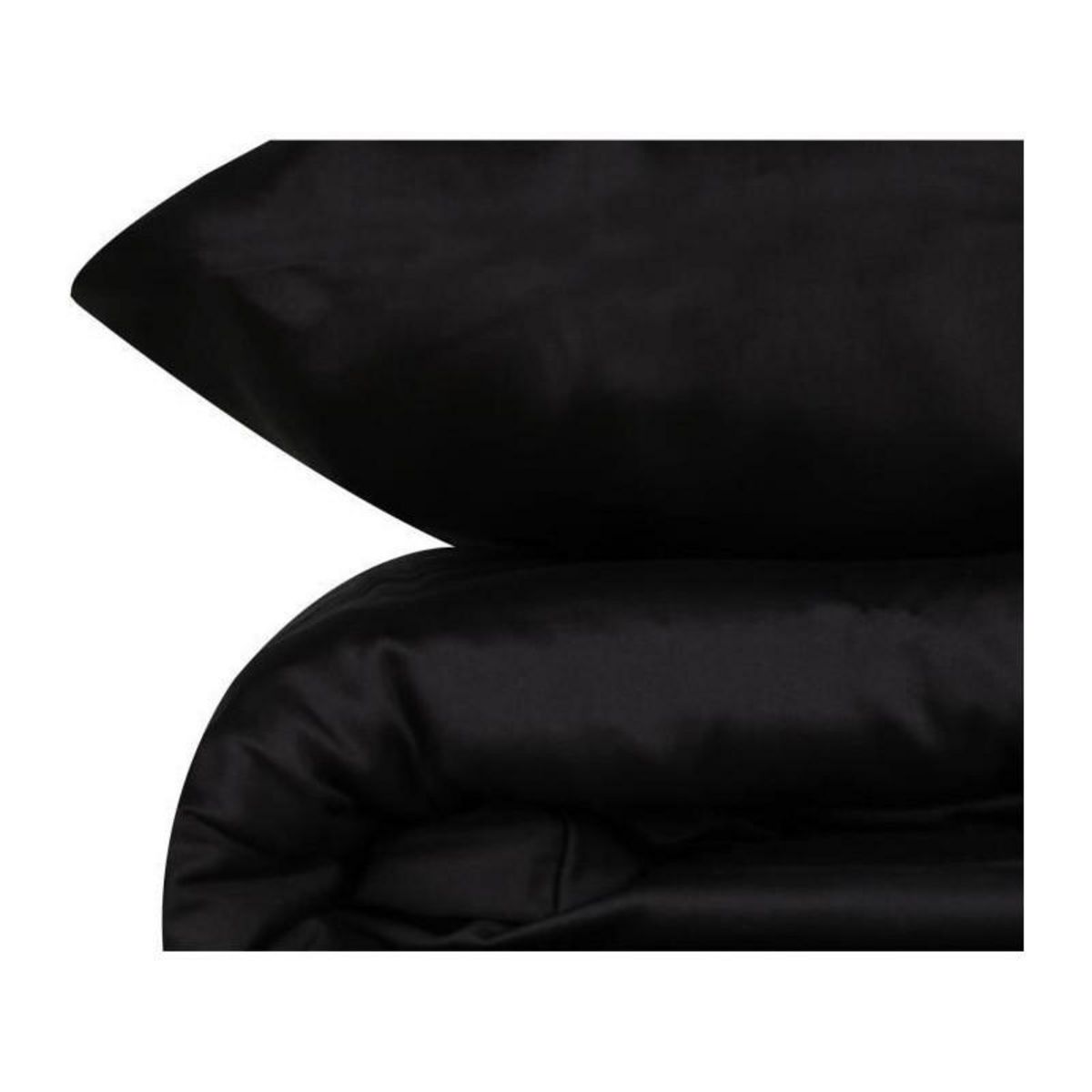 GENERIQUE Parure de lit - 129CTN63492 - 1 housse de couette 220 x 240 cm + 2 taies d'oreiller 60 x 60 cm - Satiné 100% coton - Noir