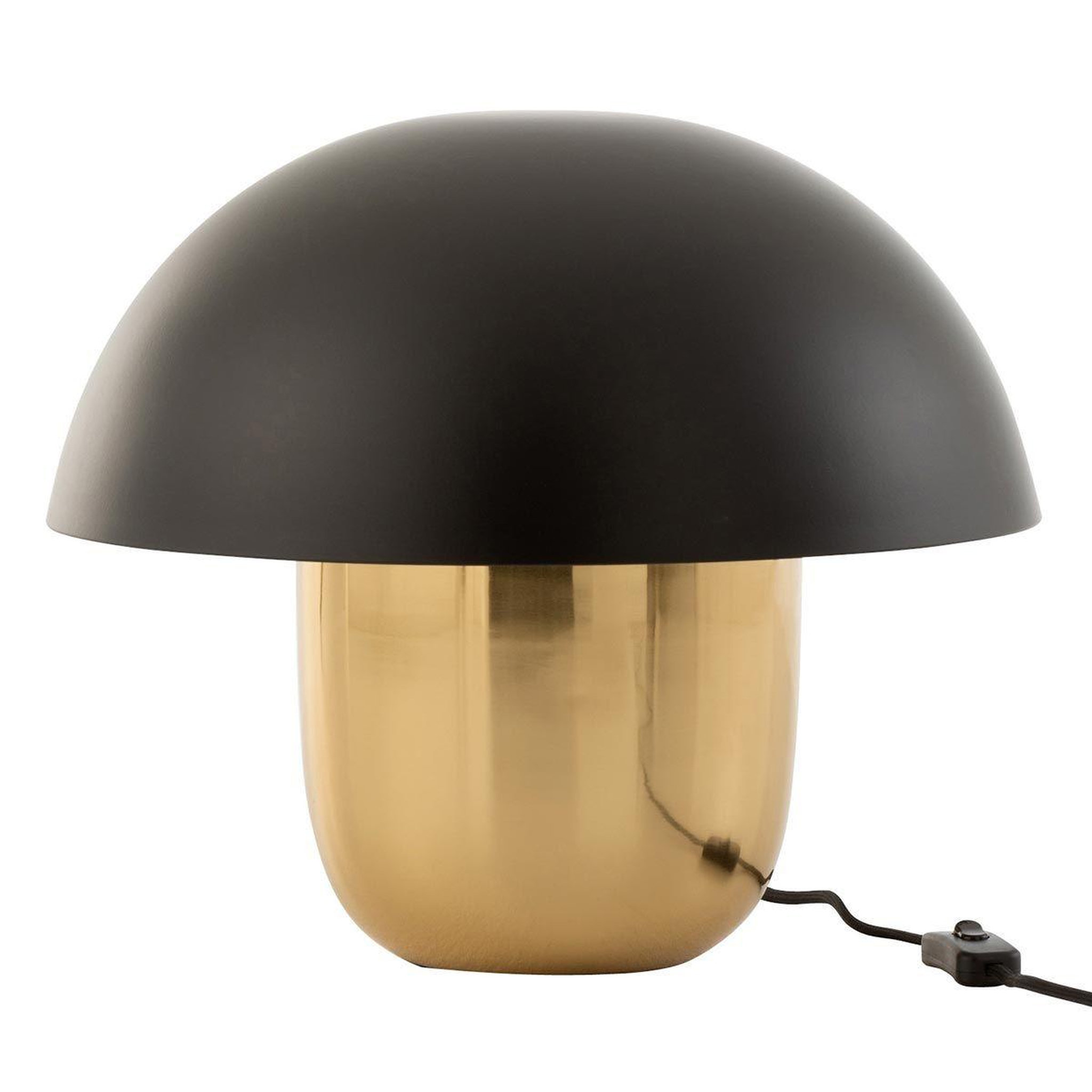 J-LINE Lampe à poser  champignon métal  40cm noir & or
