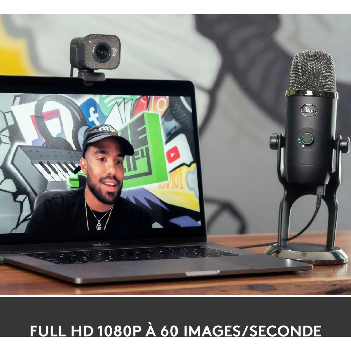 Logitech Webcam Streamcam Graphite double microphone