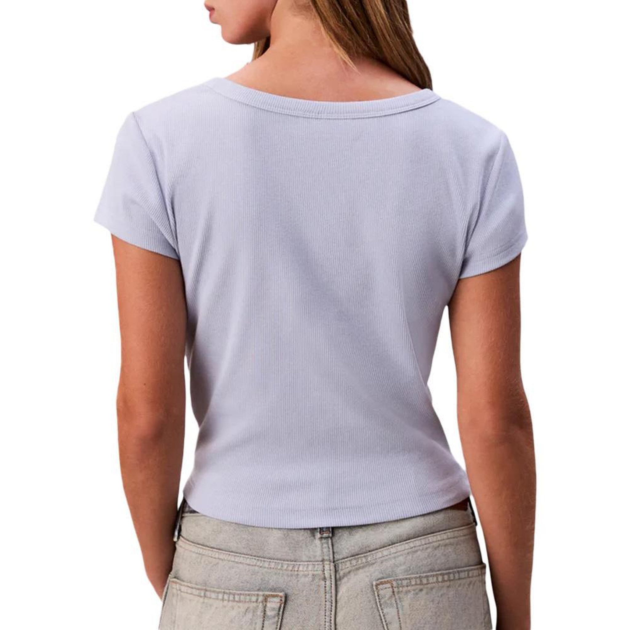 Voir la diapositive 2 : CALVIN KLEIN JEANS T-Shirt Mauve Femme Calvin Klein Label 2x2