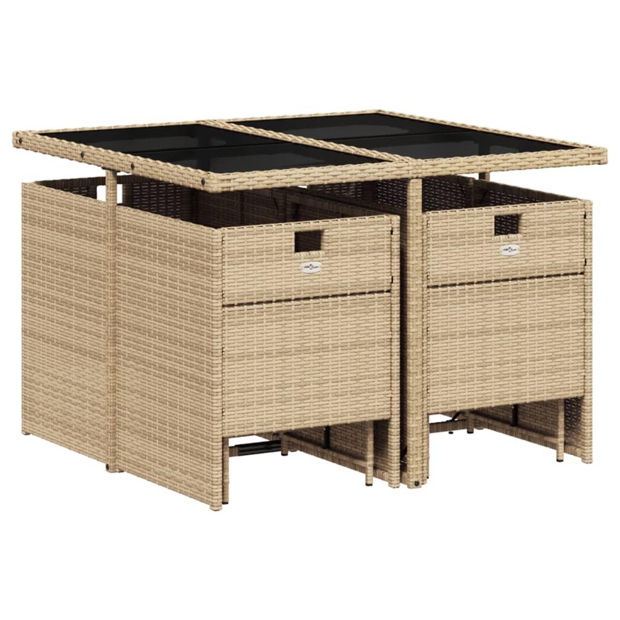 Voir la diapositive 3 : VIDAXL Ensemble a manger de jardin et coussins 9 pcs beige Poly rotin