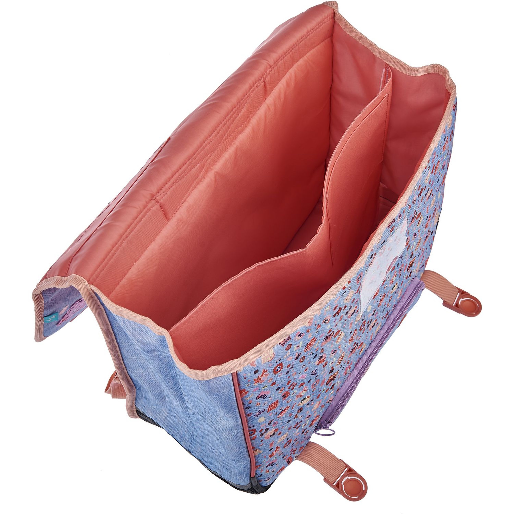 Voir la diapositive 4 : AUCHAN Cartable 41 cm bleu STICKY HAPPINESS