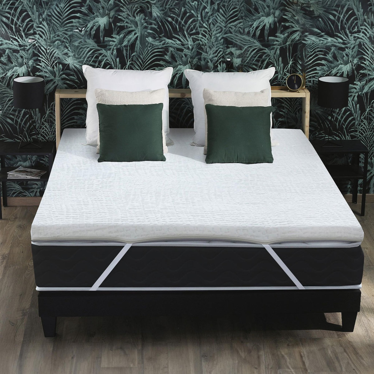 IDLITERIE Surmatelas déhoussable Mousse HS 40kg souple et respirante