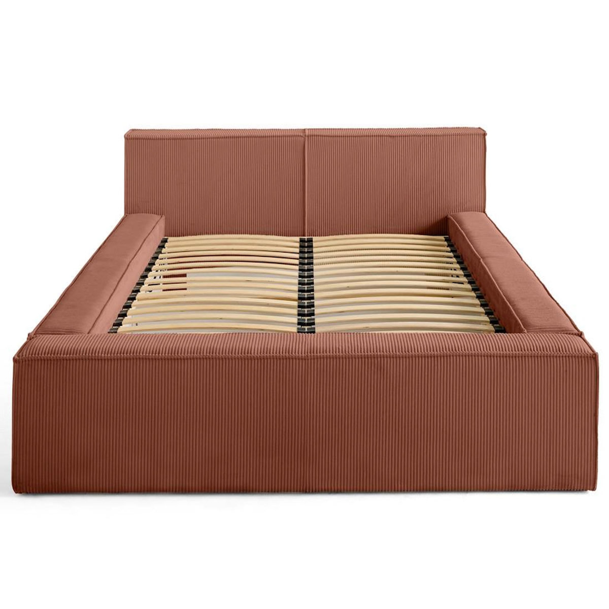 LISA DESIGN Stella - lit coffre - 140x190 cm - sommier inclus - en velours côtelé