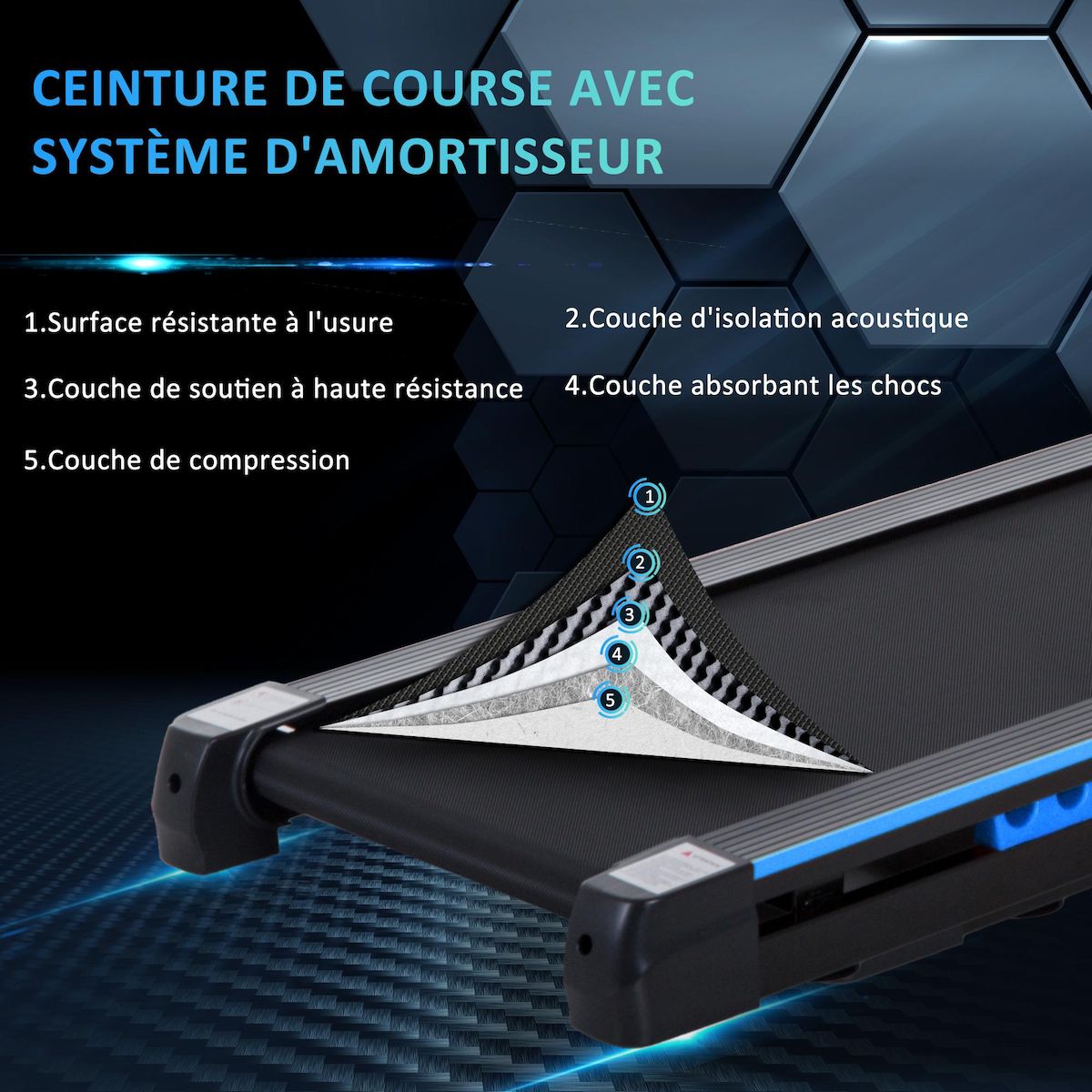 HOMCOM Tapis de course pliable - tapis de marche 6 Km/h max. 370 W - collaboration Aosom.fr x FFHandball - orange noir