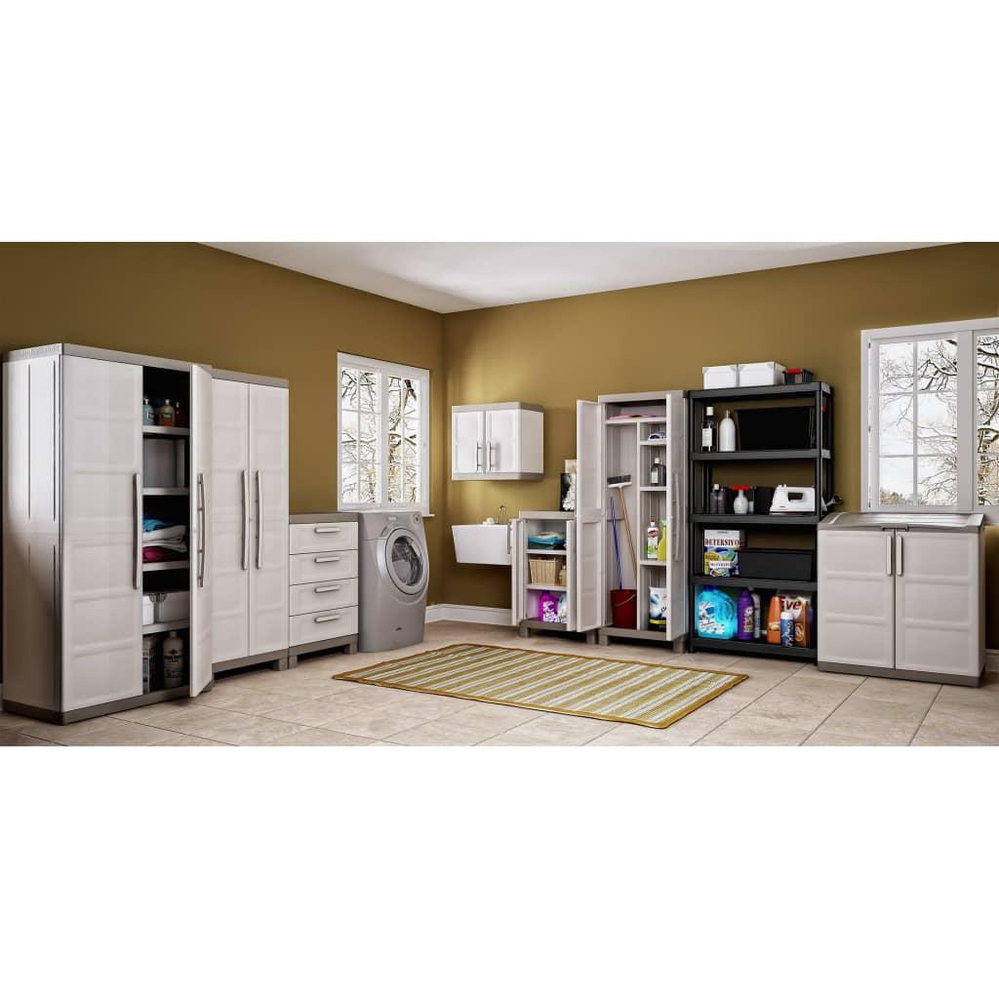 Voir la diapositive 5 : Keter Keter Armoire de rangement a etageres Excellence Beige et taupe 182 cm