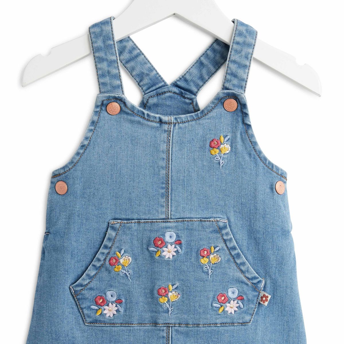 IN EXTENSO Robe en jean imprimé fleurs bébé fille