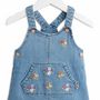 Voir la diapositive 2 : IN EXTENSO Robe en jean imprimé fleurs bébé fille