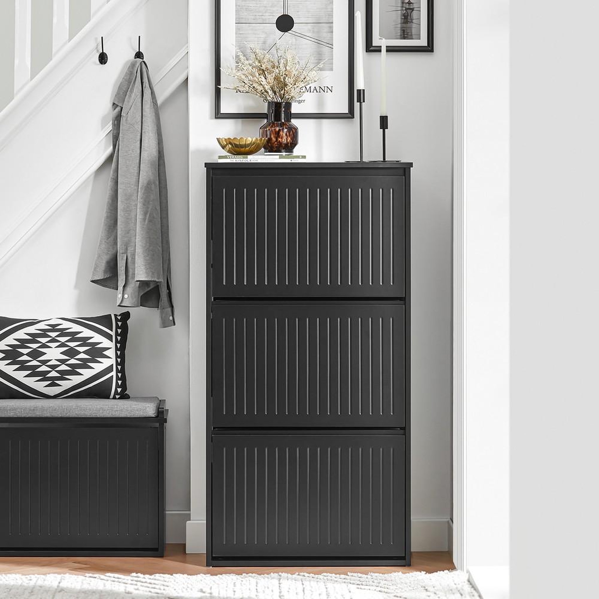 Voir la diapositive 2 : SOBUY SoBuy - Meuble À Chaussures 3 portes - Moderne - FSR165-H