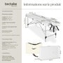Voir la diapositive 6 : tectake Table de massage portable pliante 2 zones avec sac de transport inclus blanc