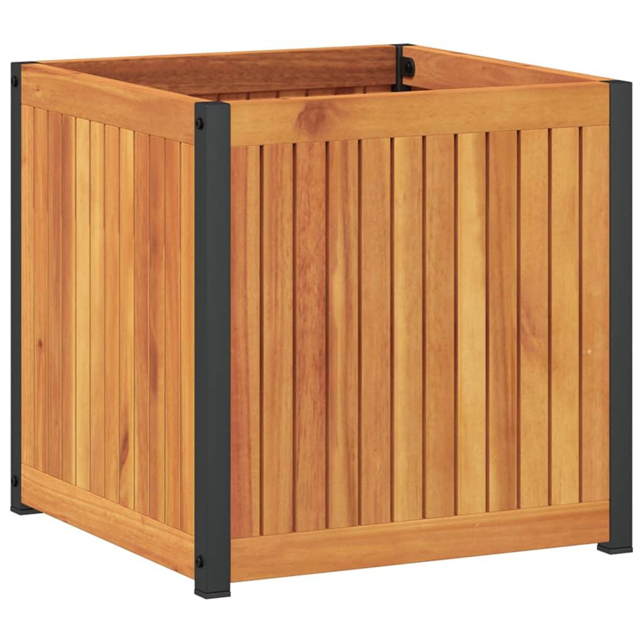 Voir la diapositive 2 : VIDAXL Jardiniere 45x45x44 cm bois massif d'acacia et acier
